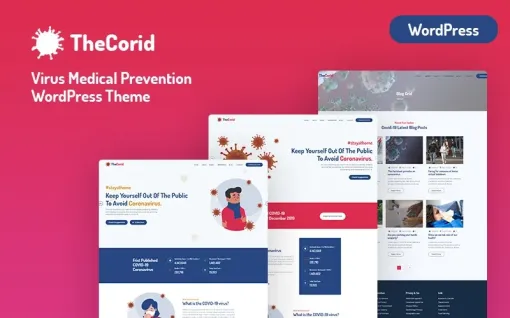 Thecorid Corona Virus(Covid-19) Medical Prevention WordPress Theme 1.1.0 GPL Theme