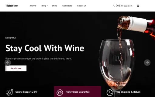 TishWine Wine Store WordPress Theme 1.0.0 GPL Theme