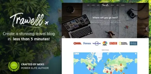 Trawell Travel Blog WordPress Theme 1.8.1 GPL Theme
