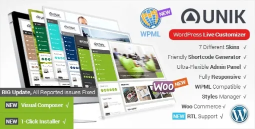 Unik Responsive Multi-Purpose Theme 1.8.7 GPL Theme