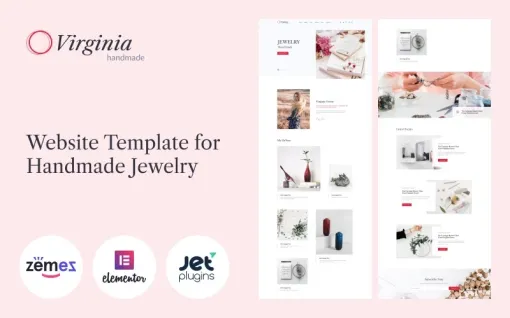 Virginia Website Template for Handmade Jewelry with Elementor Builder WordPress Theme 1.1.0 GPL Theme