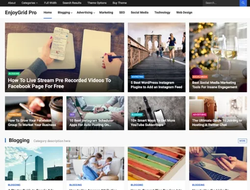 WP Enjoy – EnjoyGrid Pro 1.1.0 GPL Theme