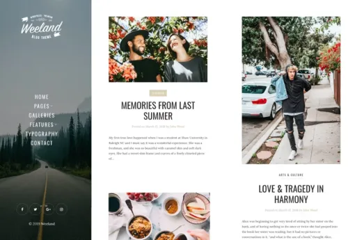 Weeland Masonry Lifestyle WordPress Blog Theme 1.5 GPL Theme