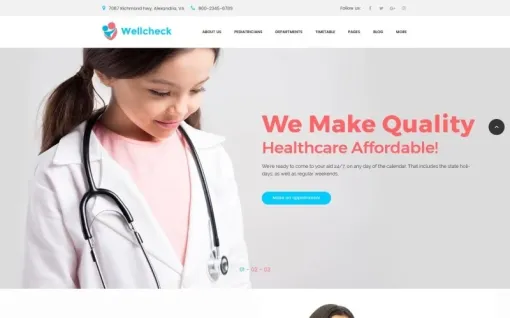 Wellcheck Pediatric Clinic WordPress Theme 1.0.0 GPL Theme